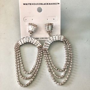 White House Black Market NWT Silver Chandelier Earrings